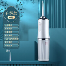 电动冲牙器便携式正畸牙齿口腔结石清洁水牙线家用洁牙神器洗牙器     乾越 升级款 随机单喷头/三速脉冲 象牙白