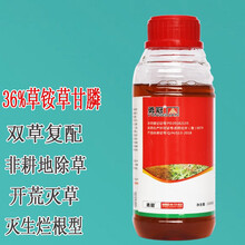 勇冠 36%草铵·草甘膦 草铵膦磷草胺磷膦灭草剂 草甘磷膦荒地非耕地灭生烂根农用除草剂 1000克/瓶*1瓶