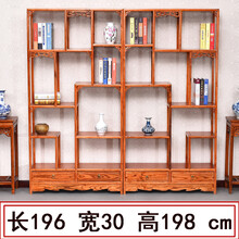 博古架实木多宝阁中式仿古家具榆木茶叶展示陈列柜客厅隔断置物架 二斗博古架 1米以下