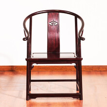 唐煌轩红木家具血檀（学名：染料紫檀）圈椅三件套实木中式太师椅茶几组合 单椅