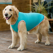 京开【舒适透气 加大款】狗狗衣服金毛大款大狗狗夏季薄款背心金毛拉布拉多边牧宠物中型大型犬夏装夏天衣服 绿色 5xL(建议体重40-50斤)