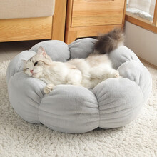 网红猫窝四季通用狗窝猫屋猫床凉席夏季狗窝小型犬幼犬狗垫子冬季保暖宠物用品兴达万宠 花瓣猫窝M号【0-7斤猫咪】