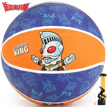 亚之杰奥特曼儿童篮球男孩玩具皮球拍拍球比赛用球7-11岁三层加厚防爆高弹耐磨5号篮球橘蓝色