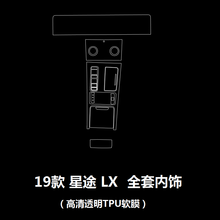 19-21 款星途LX凡尔赛 TXL中控大屏导航屏幕透明排档烤漆膜保护膜 LX全套内饰