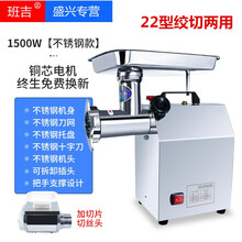 班吉绞肉机商用电动不锈钢大功率全自动灌肠搅碎绞肉机绞肉机电动不锈钢多功能绞馅绞蒜打肉灌肠机家用搅肉机 22型不锈钢款绞切肉机（1500W）