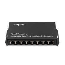 AOPRE欧柏互联 880GIS千兆1光1电2电4电8电光纤收发器SC接口单多模单双纤光电转换器 1光8电（1台价） SC单模单纤 /20KM -B端