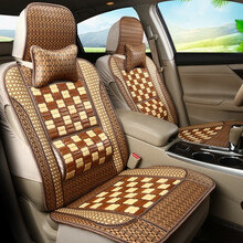 夏季竹片块汽车坐垫轿车皮卡通用座椅夏天凉垫凉席单张单座前后排SUV全包麻将凉席 前后5座整套-舒适版-米咖