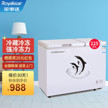 荣事达（Royalstar）双温冰柜家用双门小型 商用冷柜 冷藏冷冻保鲜两用卧式冰柜大容量 节能低噪 225升双温【标准款】