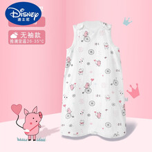 迪士尼儿童睡袋0一4-7岁男孩女宝夏天睡觉防着凉婴儿纱布夏季薄款无袖连体睡衣宝宝防踢被儿童背心睡袋 摩登世界 M码