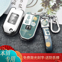 适用于本田钥匙套凌派XRV包十代思域套雅阁CRV缤智思铂睿钥匙扣男女士折叠款 本田B款/新国潮款【幸运】钥匙套+双扣