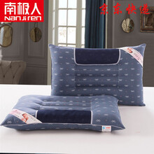 南极人家纺 一对装决明子枕头成人家用护颈椎枕酒店枕学生枕荞麦皮单人枕芯硬 2枕头+2枕套/牛仔薰衣草