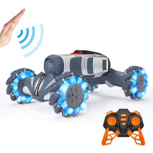 LOPOM 可喷雾大型39CM四驱越野车L20 儿童玩具车男孩遥控汽车 双面行走攀爬赛车特技遥控车 炫酷灯光特技版（手表感应遥控+手柄遥控）