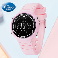 迪士尼（Disney）电子表防水儿童手表女童夜光腕表运动初高中生女孩大童中学生手表 粉色DC-55065P