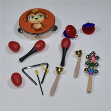 奥尔夫乐器教材幼儿园婴儿童音乐课教具沙锤打击乐器套装组合 红色 红色 铃鼓7件套