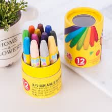 土豆猫 12色重彩丝滑油画棒蜡笔绘画笔 专业彩绘工具 六一礼物 12色一桶装