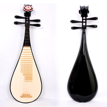 儿童琵琶 红木琵琶乐器 初学入门练习 演奏 彩绘 粉色小琵琶 黑色儿童款只带包