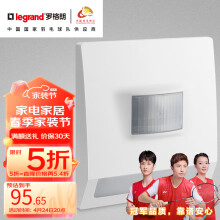 罗格朗（LEGRAND）开关插座面板 未莱系列陶瓷白色 家用86型 暗装 带感应壁脚指示灯