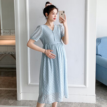 凯琳卡洛儿 孕妇装夏装孕妇裙夏季夏天外穿孕妇连衣裙宽松大码孕妇裙子孕妈装 图片色 M