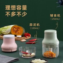 金正（NINTAUS）捣蒜器电动无线迷你家用小型蒜泥神器打切辣椒蒜蓉机手拉碎肉辅食料理绞肉机 250ml 草绿(玻璃大杯)