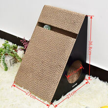 猫抓板磨爪器瓦楞纸猫沙发猫抓垫猫爪板猫咪玩具猫玩具猫咪用品 黑色三角形(送猫薄荷)