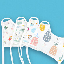 婴儿口水兜系带加厚口水巾纯棉春秋围嘴宝宝绑带式防水款围兜隔水 【春夏薄款】4送2共6条|爱心.小象.精灵.菠萝 L