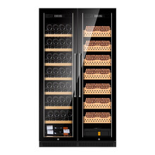 faseeny超薄双开门双温红酒柜恒温酒柜茶叶冰吧饮料冷藏柜雪茄柜 双系统/玻璃门/酒柜+雪茄柜