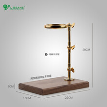 l-beans黄铜手冲咖啡壶套装手冲壶咖啡支架滴漏式滤杯复古简约器具家用 可弯曲（花梨木底座）