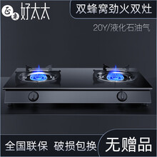好太太煤气灶双灶家用台式节能猛火液化气灶天然气燃气灶老式炉具 玻璃双蜂窝劲火双灶【液化气】 无