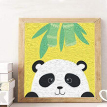 diy数字油画手工儿童油彩画画解闷填色定制小尺寸填充水彩装饰画 小熊猫 20cm*20cm绷好加厚实木内框整套  实木内框