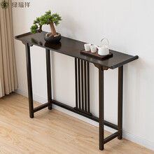 【轻奢高端】绿福祥 新中式玄关桌靠墙玄关柜进门客厅窄条案禅意供桌简约玄关台小条几端景香案条几 【胡桃色窄款】无抽长80(20cm宽) 组装