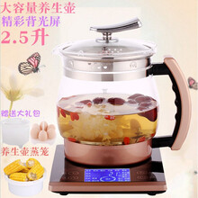 达洛优养生壶全自动加厚玻璃电煮茶壶中药壶煎药大容量2-2.5l黑茶小秋家 18功能香槟金+大蒸笼蛋架酸奶杯 翔惠2.5升