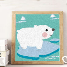 diy数字油画手工儿童油彩画画解闷填色定制小尺寸填充水彩装饰画 北极熊 20cm*20cm绷好加厚实木内框整套  实木内框