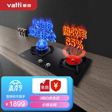 华帝（VATTI）JZT-i8H01B（天然气）燃气灶天然气聚能鸳鸯灶双灶具 台式嵌入式 4.5KW猛火家用 钢化玻璃