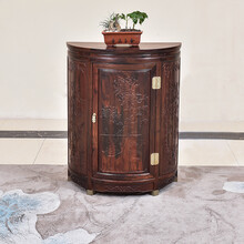 闽娇闽艺红木家具大红酸枝/老红木/老挝红酸枝（学名：交趾黄檀）餐边柜茶水柜实木客厅玄关柜半圆柜储物柜