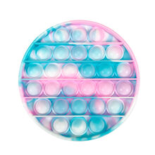 30CM大号彩虹款灭鼠先锋迷彩桌面智力玩具科教玩具数学桌游思维棋 圆形 蓝粉 小号