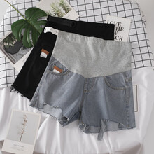 敏潮格伦孕妇裤子夏季薄款外穿时尚潮妈宽松牛仔短裤女春秋款小个子春夏装 蓝色 M
