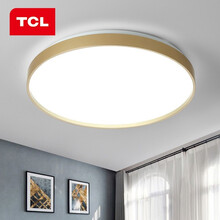 TCL照明 客厅吸顶灯led圆形后现代北欧大气简约卧室书房灯 简素-金-36W三色调光φ485mm