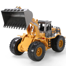 JJR/C 大号40CM遥控挖掘机电动推土车玩具 6通道挖机工程车男孩儿童遥控汽车推土车D614