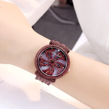 迪士尼时来运转表2021新款满天星网红手表女士奢华名牌满钻正品十大名表 炫酷紫(风车面) 时来运转