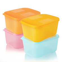 特百惠（Tupperware）保鲜盒缤纷中型冷冻冷藏盒储物盒果蔬保鲜套装700ml 新款缤纷中型冷冻4件套