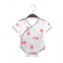 迪士尼品牌童装新生儿衣服夏季薄款新生婴儿儿衣服包屁衣婴儿夏季宝宝短袖连体衣2初生0-3月超薄网眼 系带短袖南瓜包屁衣 52cm