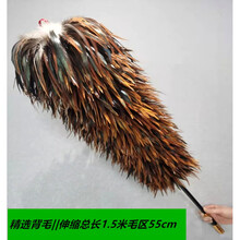 掸坊新品伸缩加厚鸡毛掸子家用静电除尘禅子清洁不掉毛毯子 伸缩精品火驹长尖毛下翻1.5米 烤漆黑杆