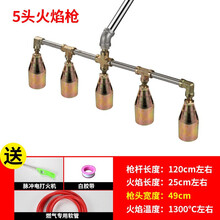 养殖场消毒火焰消毒枪养殖场火焰消毒器猪场圈舍多联多孔头液化气高温喷火枪 5头消毒枪镀锌镀锌管+配件齐全 +3米高压管