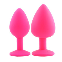 云曼  宝石硅胶肛塞 SM外出佩戴后庭肛栓门塞情趣性用品男女用扩张扩肛器 粉色(中号+大号)