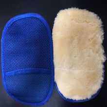 洗车用品套装洗车店双面单面羊毛绒擦车手套加厚打蜡熊掌手套洗车抹布海绵工具洗车刷子通水刷软毛 羊毛单面手套（A品加厚）蓝色 3个2个(发5个)