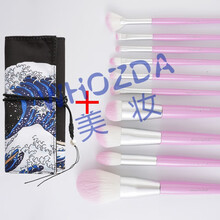 兰蒂斯初学者化妆刷套装散粉刷眼影刷新手美妆工具套装 紫粉碧海+收纳包