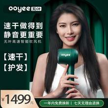 无叶(OOYEE)电吹风机家用 大功率速干吹风筒 家用负离子护发 低噪音智能恒温电吹风三代升级版 603天空蓝