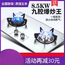 日本樱花家用燃气灶大火力防爆钢化玻璃面板双灶天然 气液化石油气煤气炉猛火人工煤气 鸳鸯猛火灶7.2KW 一级能效上门安装 液化 气