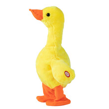 HELIWAYSET【品质保证】抖音网红同款提脖子小黄鸭学说话走路会叫复读鸭沙雕玩具鸭子玩偶 提脖子鸭 电池款（138首歌+学说话+走路+鸭子叫）