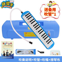奇美 口风琴37键/32键儿童中小学生入门口风琴课堂教学用琴 37小精灵-蓝色（树脂盒）+备用吹管